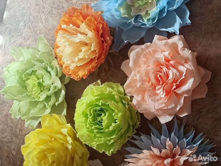 Цветы из гофрированной бумаги