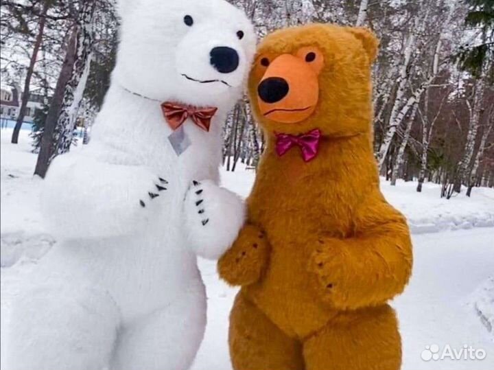 Белый медведь поздравит Ростовые куклы Голубой лис