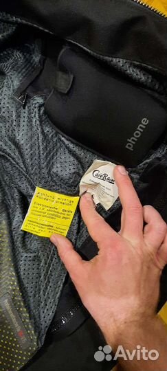 Мотокуртка кожаная мужская, перчатки Alpinestars