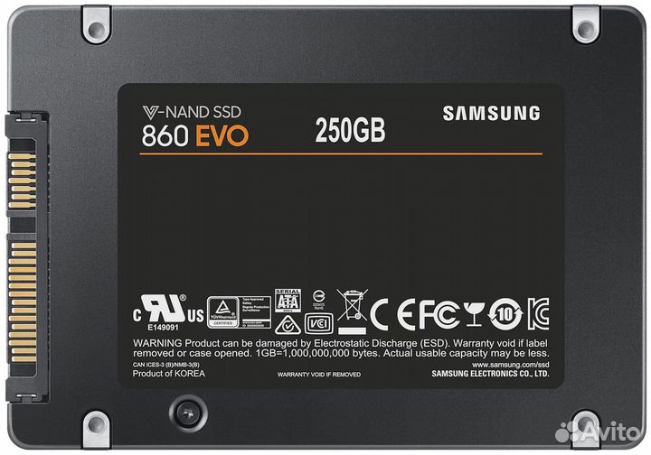 Жесткий диск SSD Samsung 860 EVO 250 Гб, 2.5