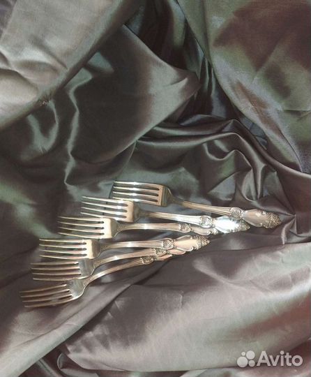 Вилки,ложки посеребрение