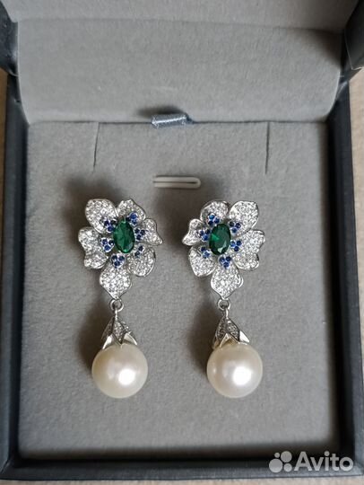 Серьги серебро 925 пробы с пресноводным жемчугом