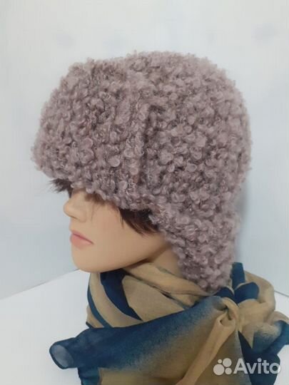 Шапка-ушанка букле зимняя