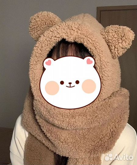 Шарф-шапка с ушками