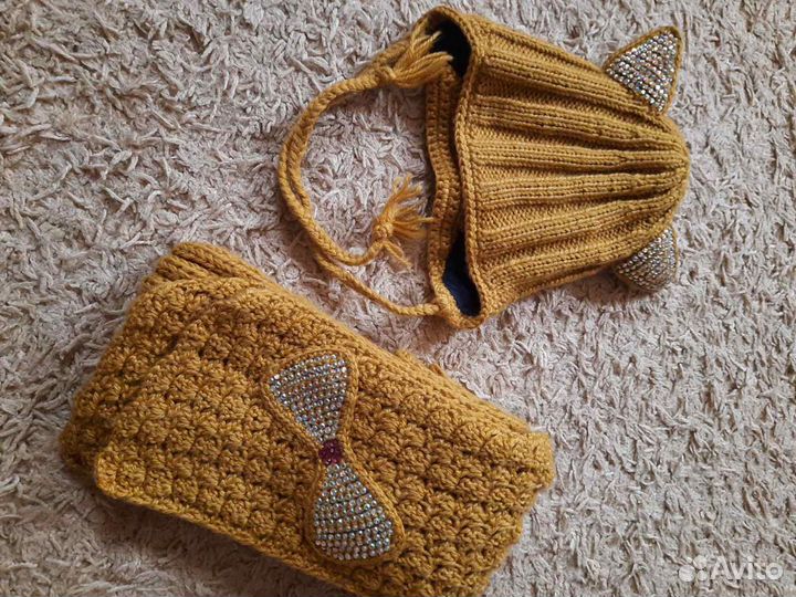 Шапка и шарф, ручная работа