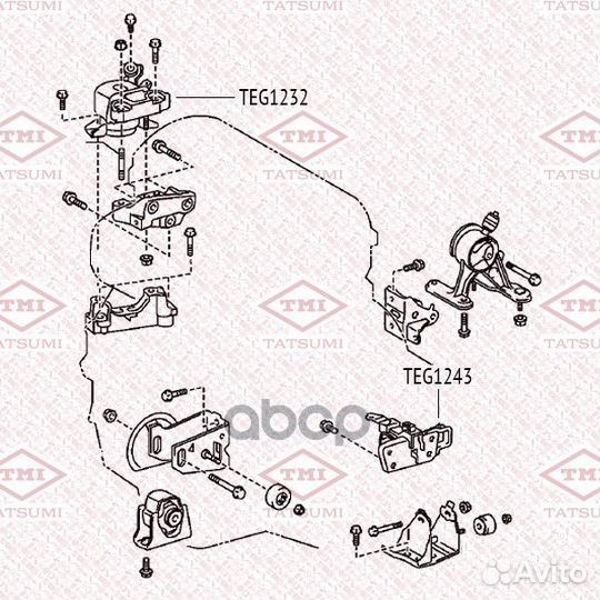 Опора двигателя toyota RAV4 05-13 зад. TEG1243