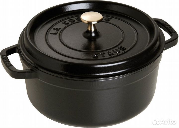 Жаровня Staub 24 см круглая черная