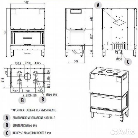 Каминная топка MCZ Plasma 95 T