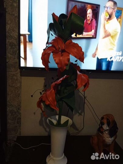 Цветы из изолона, светильники