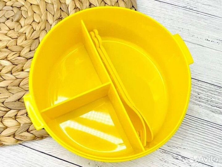 Ланч бокс для еды детский с приборами новый