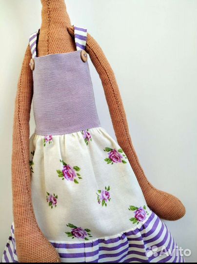 Зайка в сарафане интерьерная кукла тильда