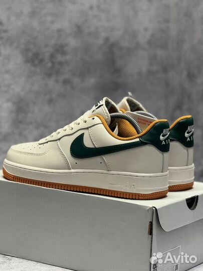 Кроссовки Nike Air Force 1 Light Brown Green (Арт.37347)
