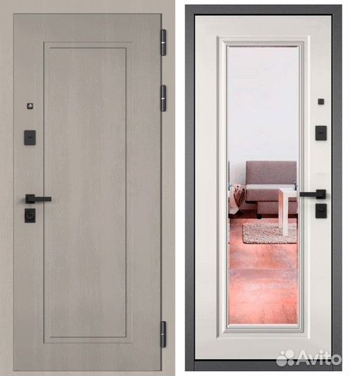 Дверь входная металлическая с зеркалом