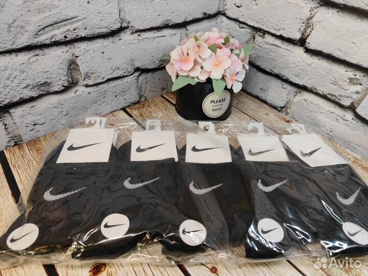 Носки Nike 10 пар средние чёрные