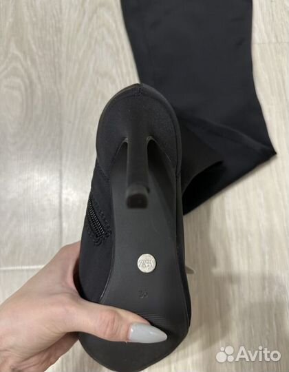 Сапоги ботфорты длинные zara