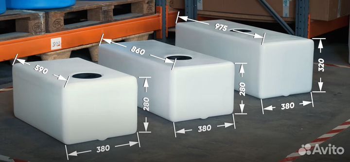 Бак пластиковый для питьевой воды в автодом