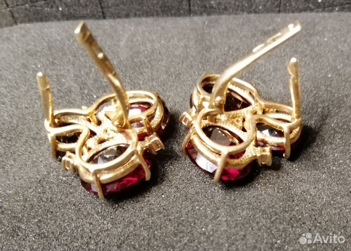 Серьги серебро 925 с гранатом