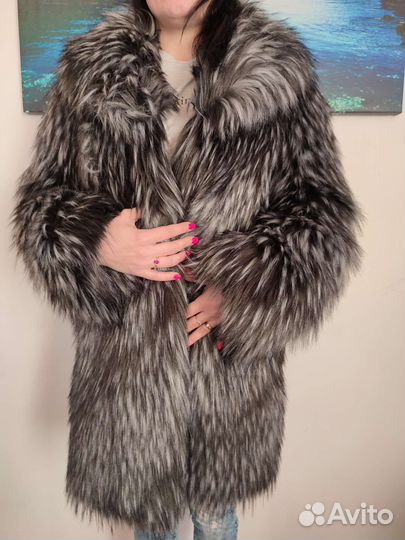 Шуба чернобурка