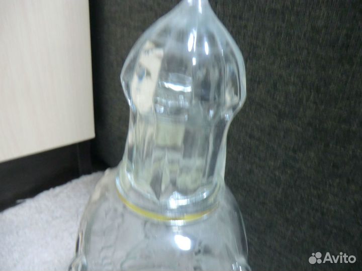 Стеклянный штоф с рисунком мишки 0.5л