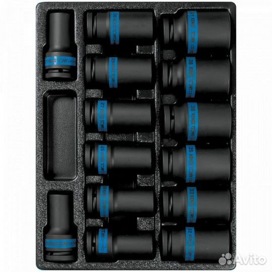 Набор ударных глубоких торцевых головок 3/4