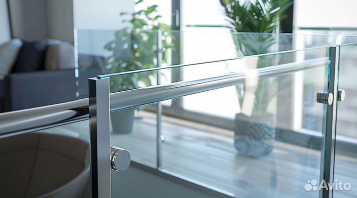 Стеклянное ограждение лестницы на заказ