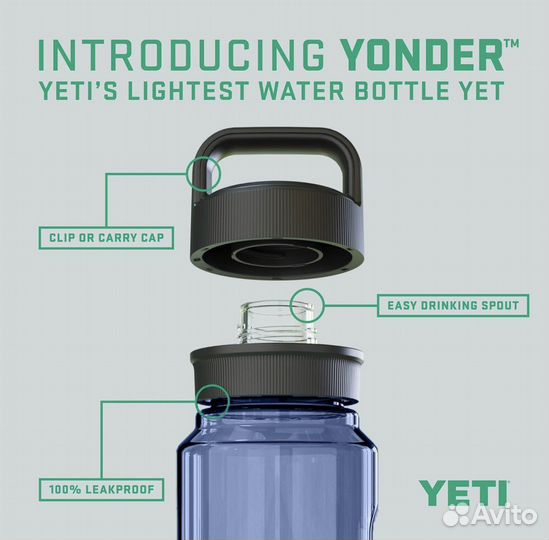 Бутылка для воды спортивная yeti 1 литр