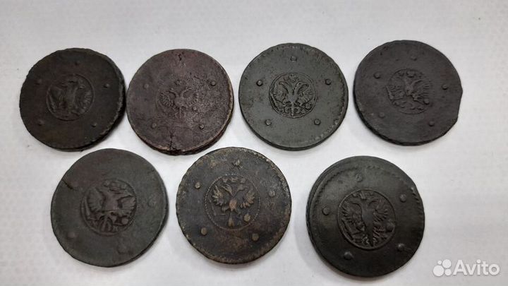 5 копеек медь с 1723 по 1796г погодовка 46 монет