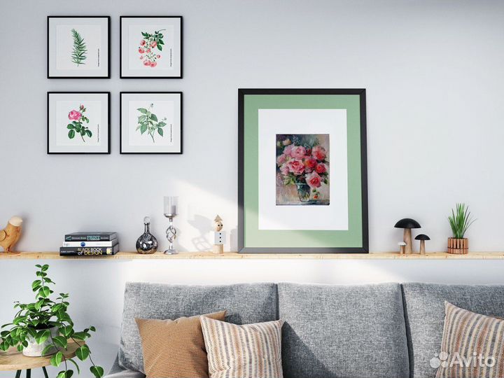 Картина маслом Букет Цветы Розы в вазе