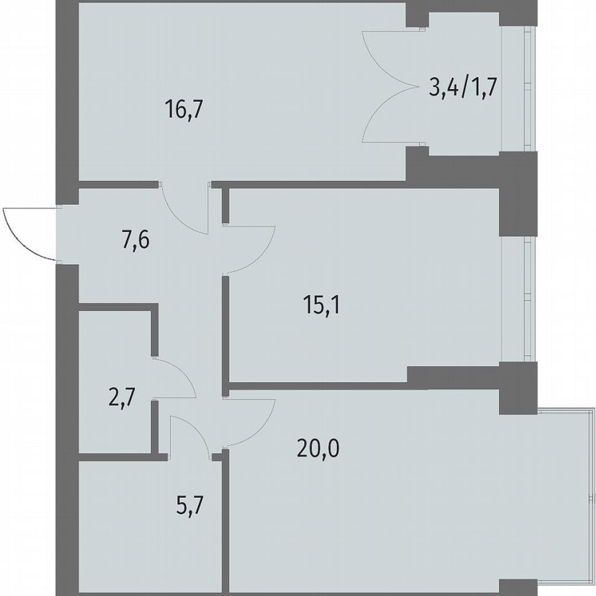 2-к. квартира, 69,5 м², 11/13 эт.