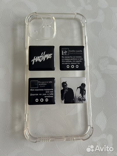 Чехол на 13 и 14 iPhone с 3D наклейками