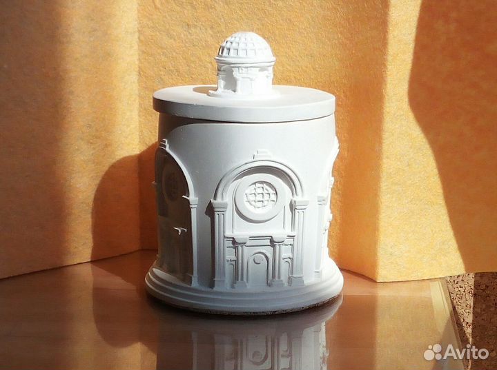 Шкатулка из гипса для косметики, украшений. Кашпо