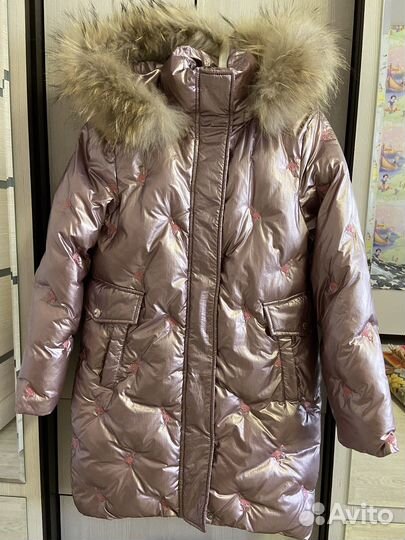 Пуховик зимний для девочки 128/134