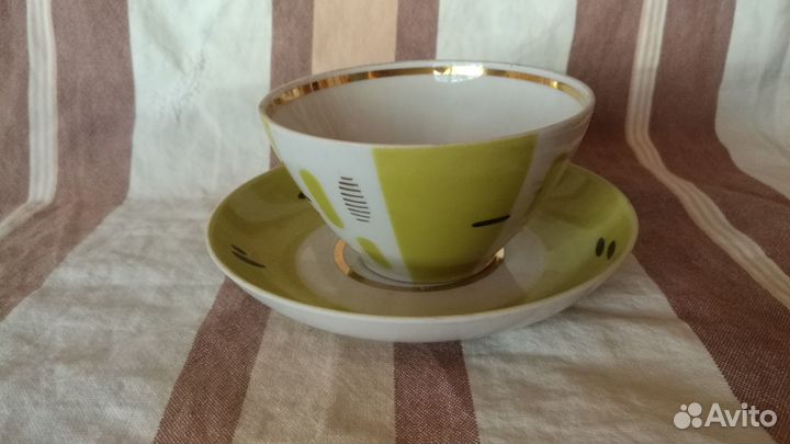 Чайная пара фарфор дулево 1966 коллекционная