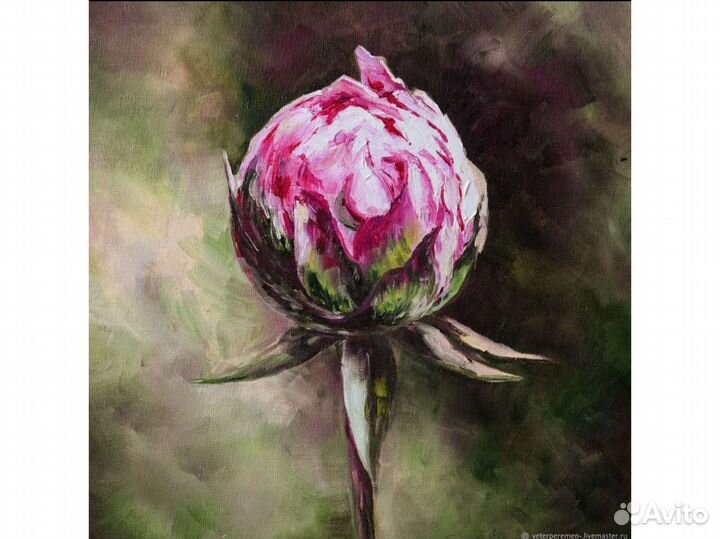 Картина маслом пионы