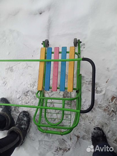 Детские санки с колесами бу
