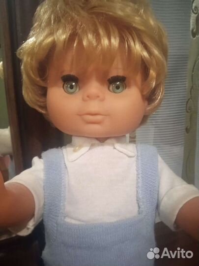 Кукла Германия 49см в голубом комбенизоне