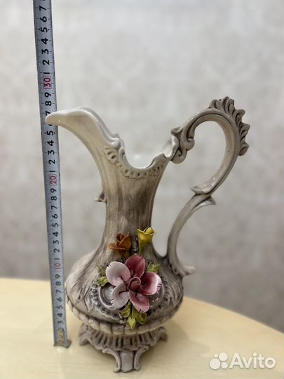 Ваза-кувшин винтажная большая Bassano с объемными