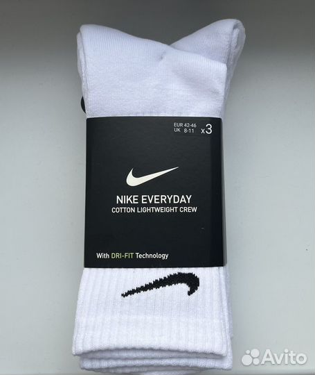 Носки Nike высокие белые 3 пары