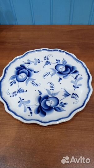 Блюдо 30х30 гжель