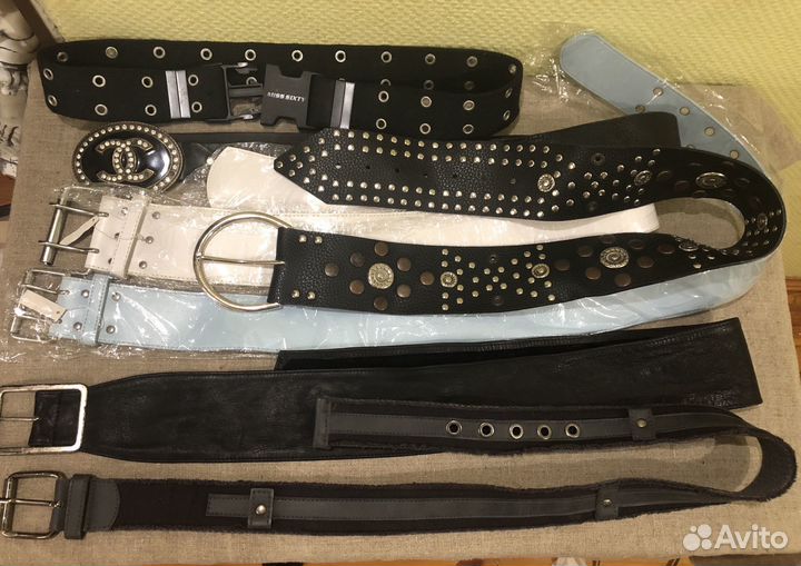 Большая винтажная коллекция ремней