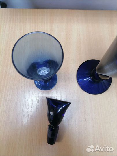 Графин фужер. Кобальтовое стекло. Мачнев И. В