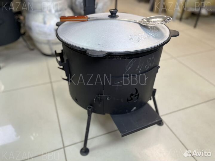 Печь с трубой и казан 22 л