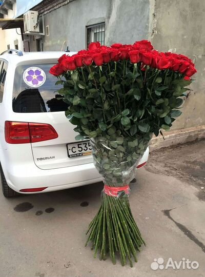 Розы высокие Доставка цветов