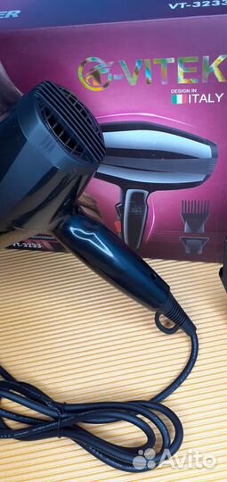 Фен для волос Vitec Сушка Укладка Угольно чёрный