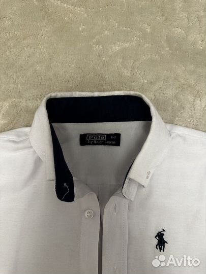 Рубашка белая на мальчика 6-7 лет