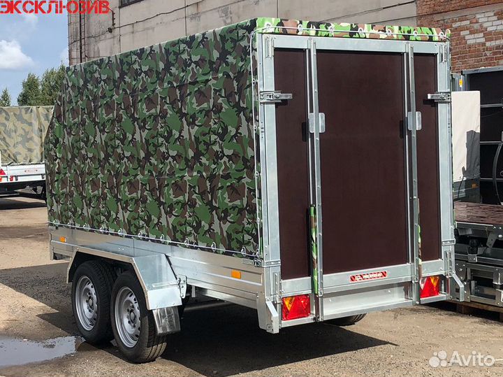 Прицеп 2-х осный 3,5х1,5 R15 с борт-трапом