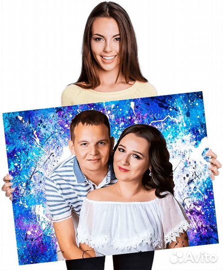 Портрет по фото на холсте