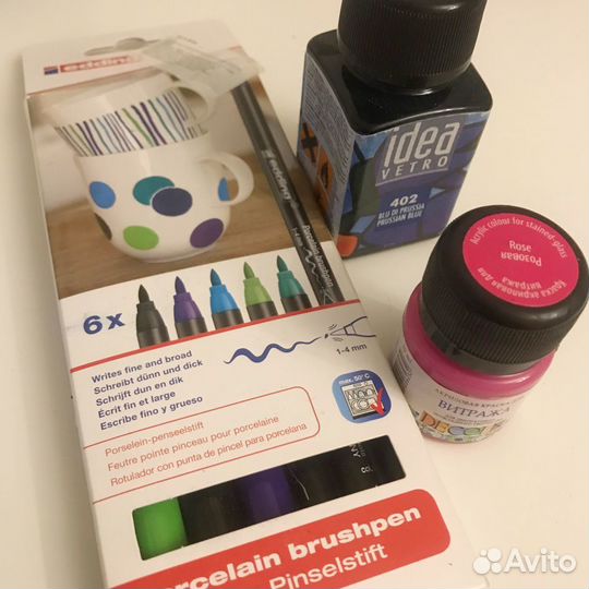 Акриловые краски по стеклу, для батика