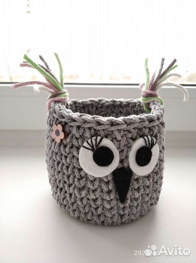 Корзинка вязаная Сова