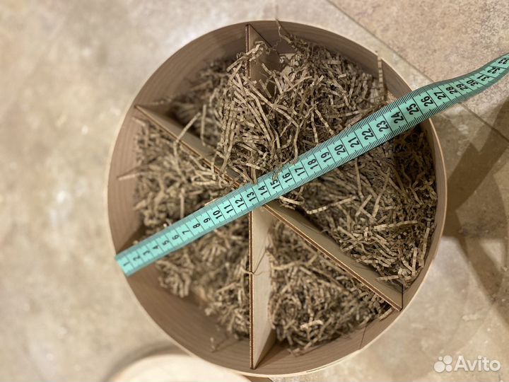 Деревянная коробка круг шпон 26 см новая